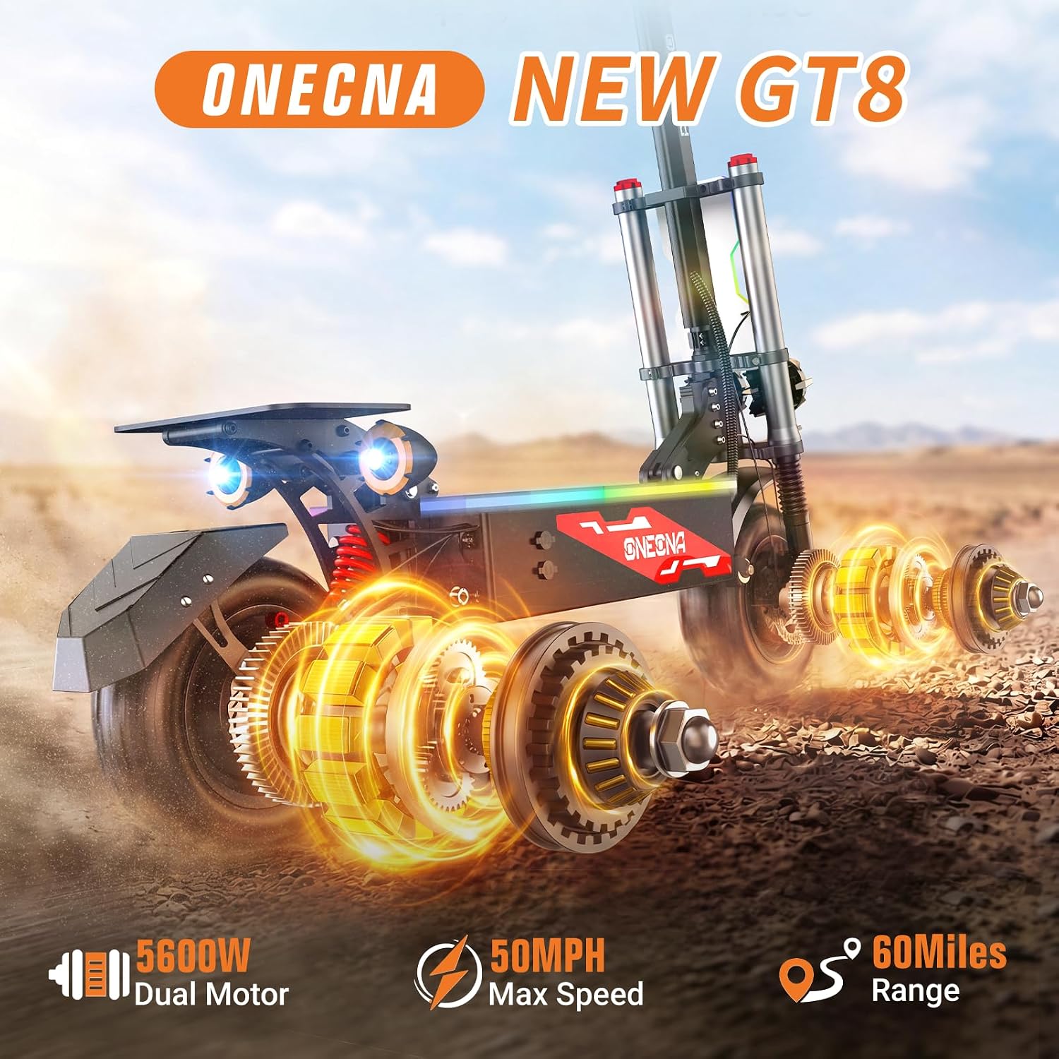 ONECNA GT8 Foldable Off Road E - đánh giá và giá 60V 5600W Dual Motor Electric Scooter